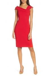 Vince Camuto Asymmetrical Neck Sheath Dress   Nordstrom at Nordstrom